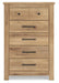 Fenderport Tan Five Drawer Chest