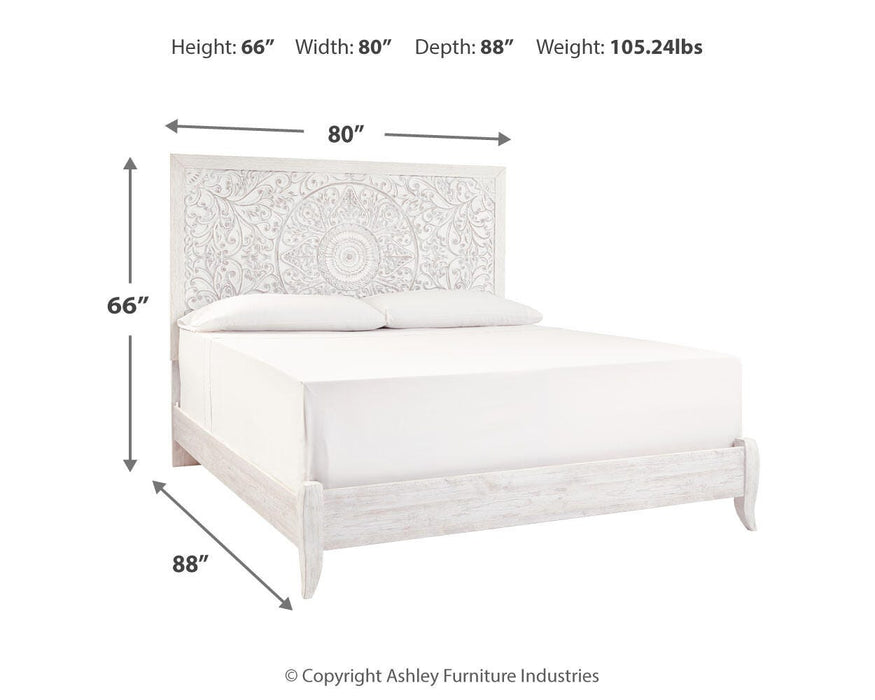 Paxberry Whitewash Paxberry King Panel Bed