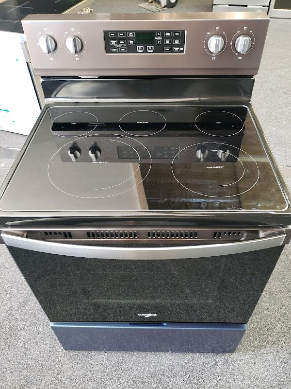 Whirlpool 30 in. 5.3 cu. ft. 5 Burner Element Electric Range in Black Stainless Steel - display_model