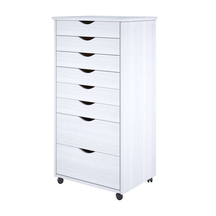 Jela Original Roll Cart, Solid Wood, 6+2 Drawer Extra Wide Drawers Roll Carts, White - new