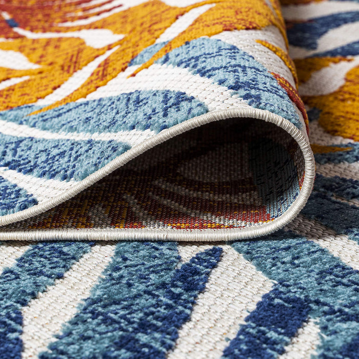 JONATHAN Y AMC100B-5 Tropics Palm Leaves Indoor Outdoor Area-Rug Bohemian Floral Easy-Cleaning High Traffic Bedroom Kitchen Backyard Patio Porch Non Shedding, 5 X 8, Cream/Orange - new