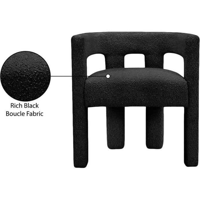 Maklaine Contemporary Fabric Accent Chair in Black - new