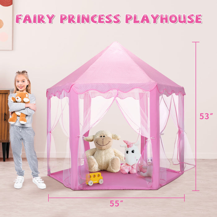 TOBBI Princess Castle Play Tent for Girls - Large 55'' x 53'' Playhouse for Indoor and Outdoor Play - new