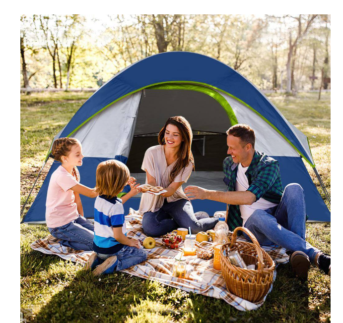 Tenleaf 9 ft. x 7 ft. 4-Person Deep blue Portable Dome Waterproof Windproof Tent with Rainfly Easy Set up - new