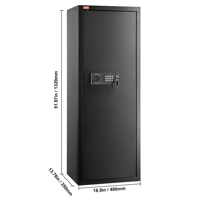 VEVOR 6-8 Rifles Gun Safe, Rifle Safe with Lock & Digital Keypad, Quick Access Tall Gun Storage Cabinet with Removable Shelf, Rifle Cabinet for Home Rifle and Shotguns - new