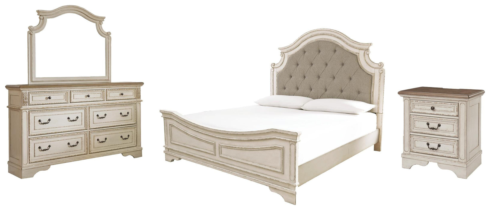 Realyn Chipped White Panel Bedroom Collection