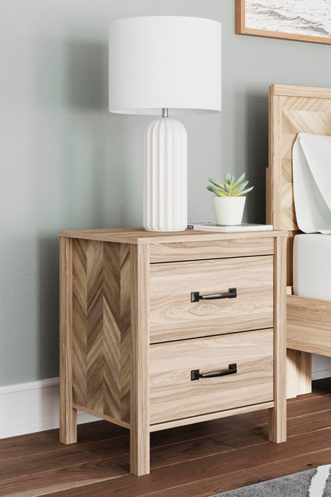 Battelle Tan Two Drawer Night Stand