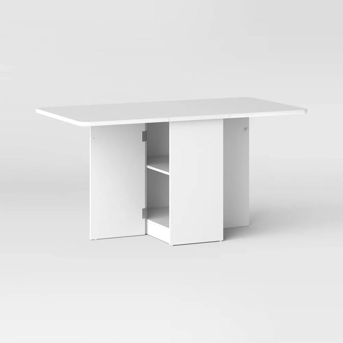 Drop Leaf Dining Table with Storage Shelves White - Room Essentials™