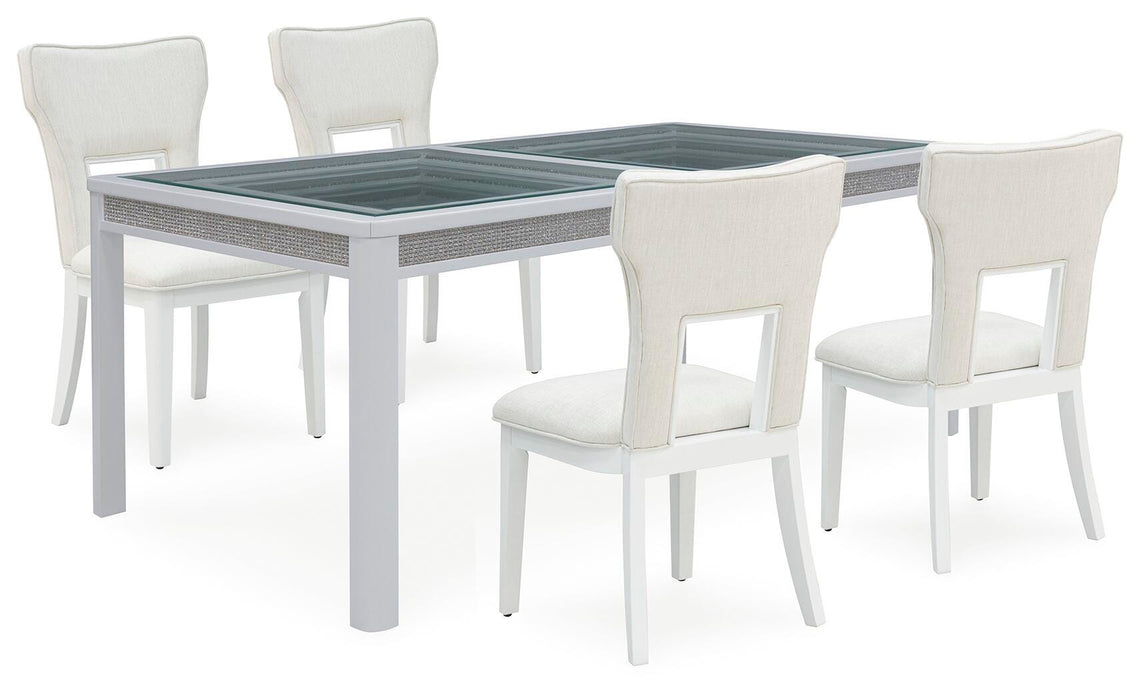 Chalanna White Chalanna Dining Table and 4 Chairs
