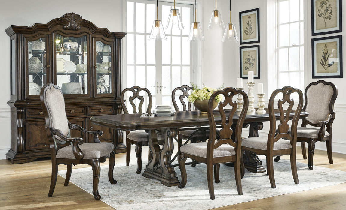 Maylee Dark Brown Maylee Dining Table and 6 Chairs