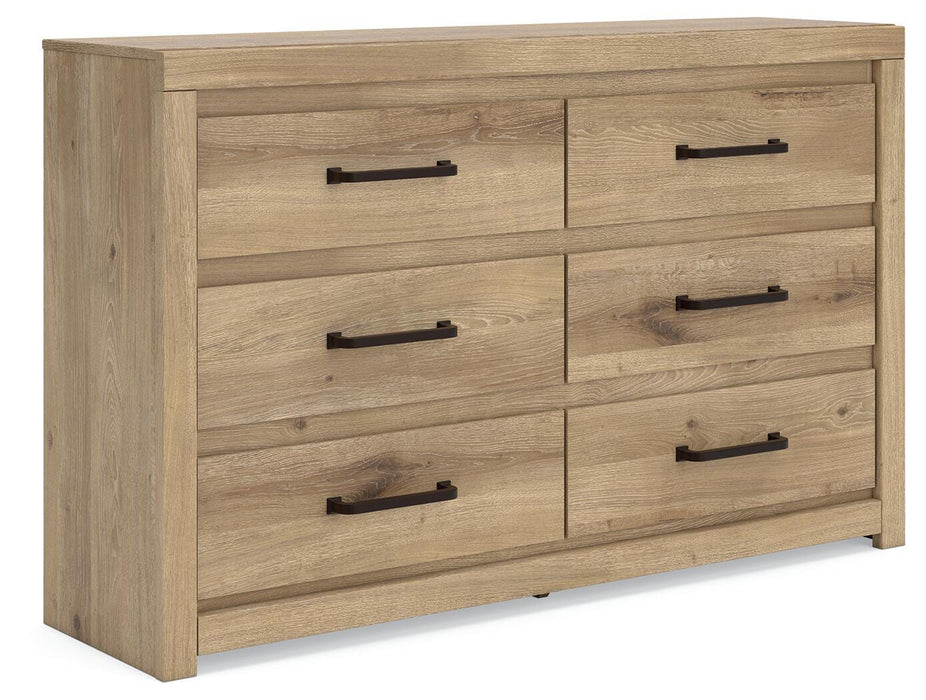 Brozmont Tan Six Drawer Dresser