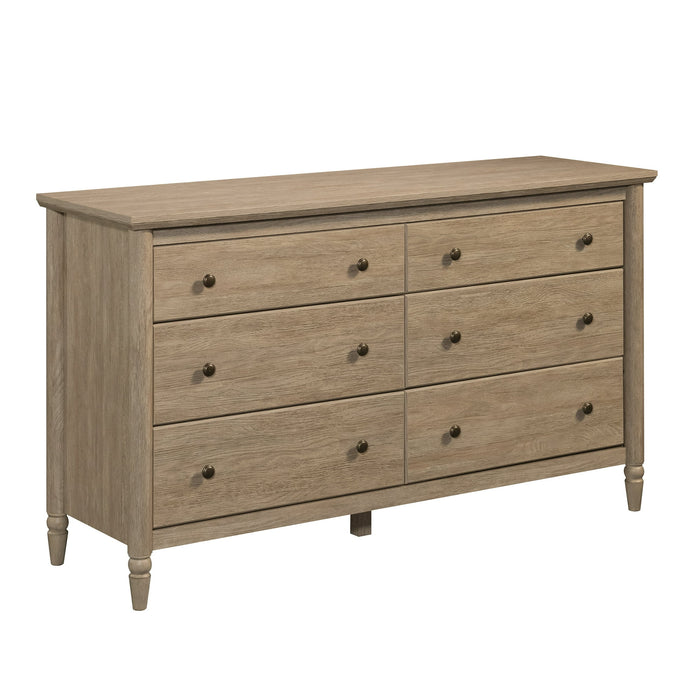 My Texas House Monroe 6-Drawer Dresser, Brushed Oak Finish - new