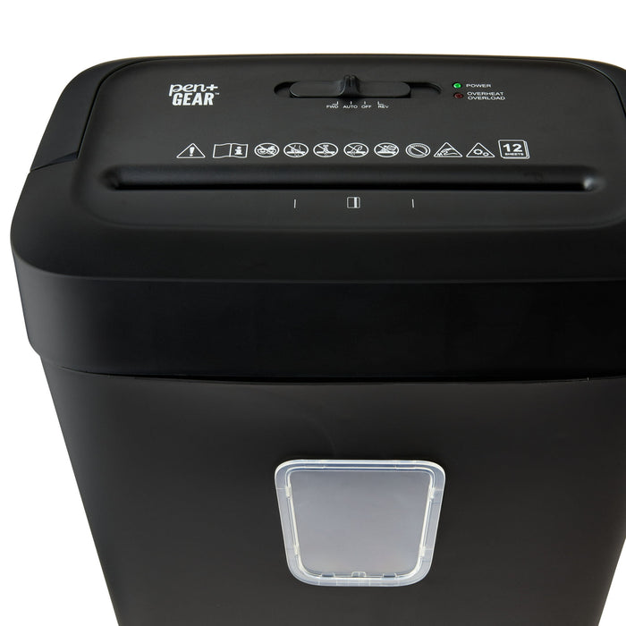 Pen+Gear 12-Sheet Cross-Cut Paper/Credit Card Shredder with 5.5 Gallon Bin, Black, Home & Office Use - new
