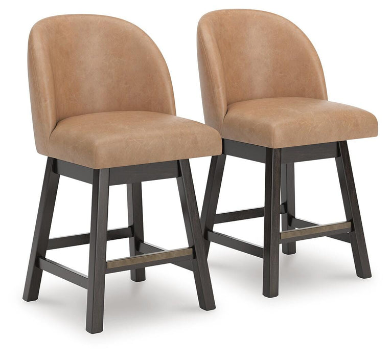 Neymorton Dark Grayish Brown UPH Swivel Barstool (Priced Per Item, Must Order 2, 4, 6, or 8) - Brand New