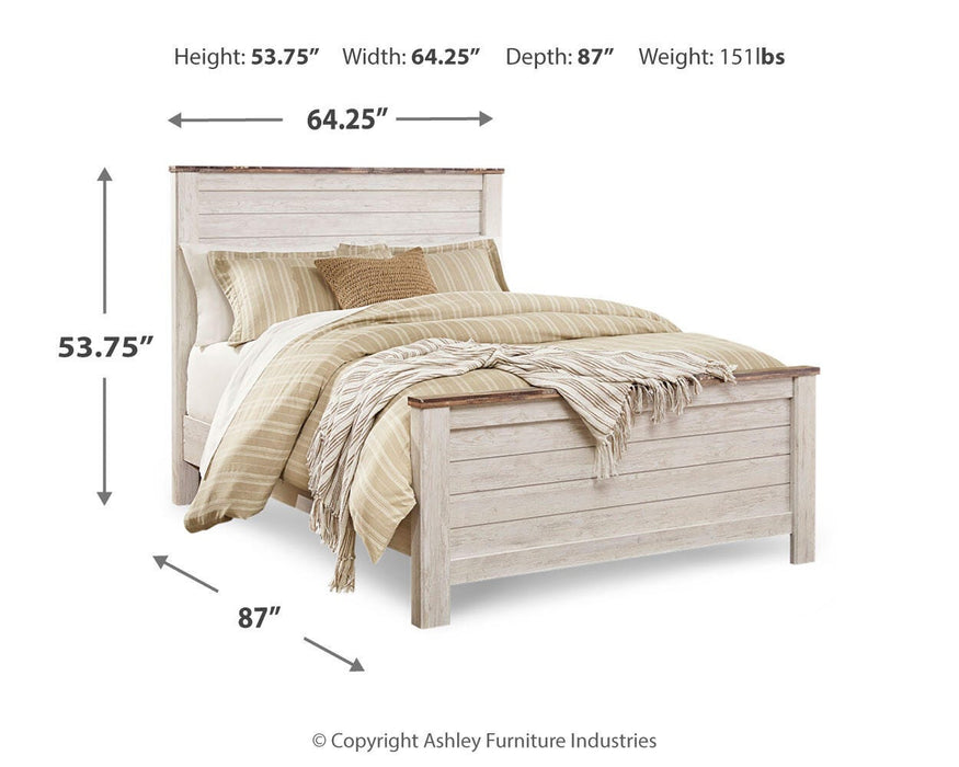 Willowton Whitewash Willowton Queen Panel Bed