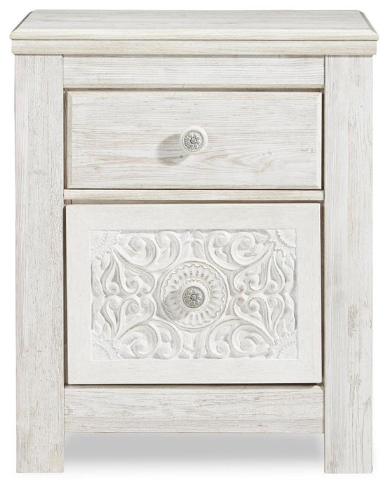 Paxberry Whitewash Two Drawer Night Stand