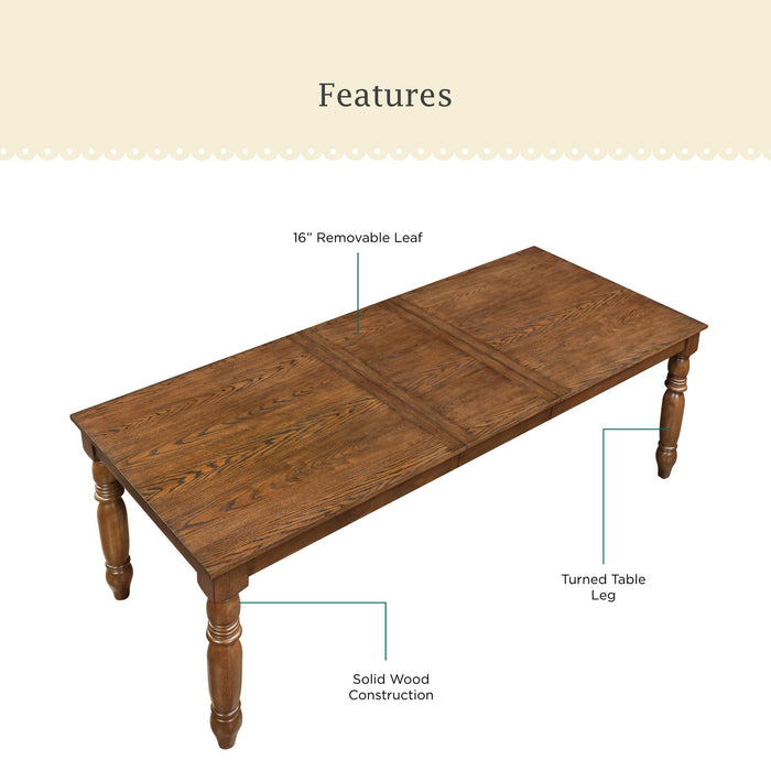 Pioneer Woman Harper Extendable Wood Dining Table, Homestead Brown - new