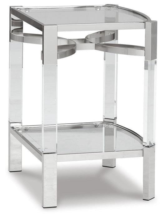 Chaseton Clear/Silver Finish Accent Table