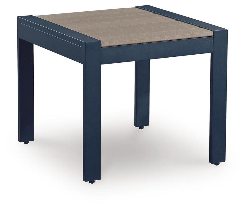 Mabry Shores Navy Blue/Driftwood Rectangular End Table