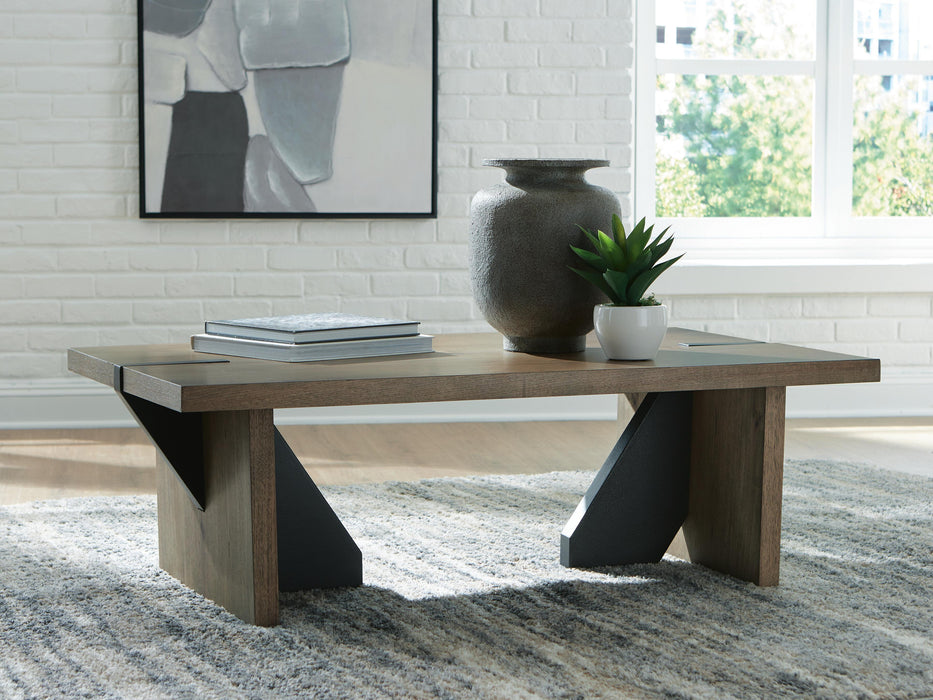 Kandinew Light Brown Rectangular Cocktail Table
