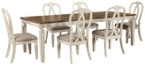 Realyn Chipped White Realyn Dining Table and 6 Chairs