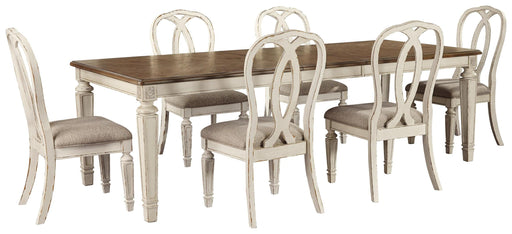 Realyn Chipped White Realyn Dining Table and 6 Chairs