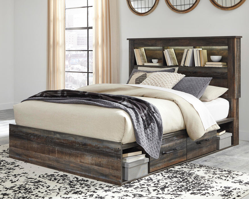 Drystan Multi Drystan Queen Bookcase Bed with 4 Storage Drawers
