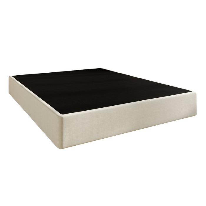 Castle Place 8" Full Metal Box Spring, Beige Linen - new