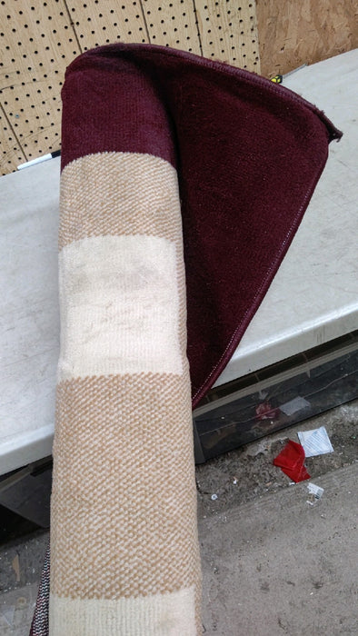 7ft. 10in. x 10ft. 6in United Weavers of America Manhattan Collection Time Square Indoor Rug Burgundy, Contemporary Style Rug with Geometric Pattern, Jute Backing - open_box