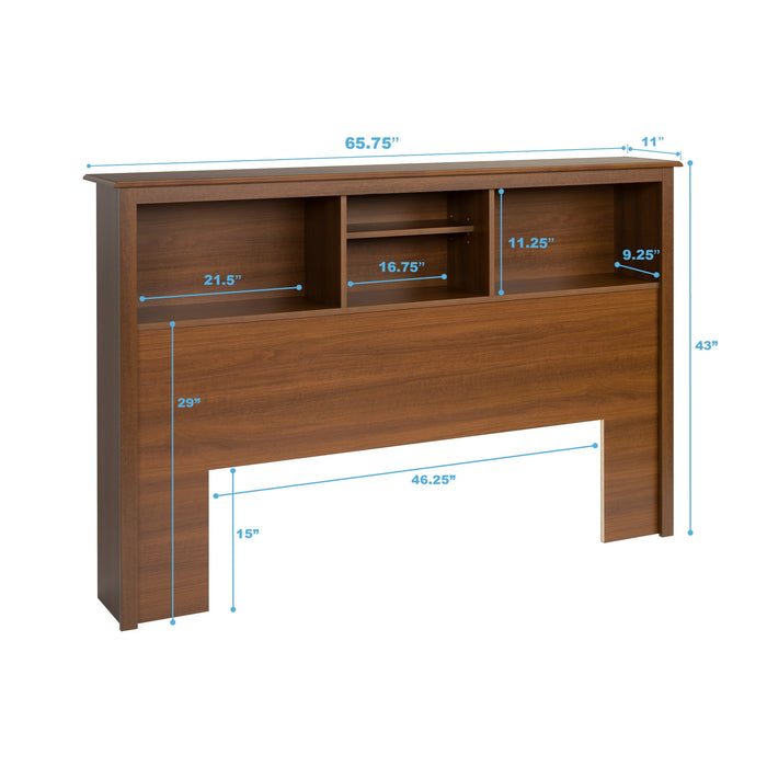 Prepac Monterey Cherry Full/Queen Bookcase Headboard - open_box