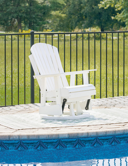 Hyland Wave White Swivel Glider Chair