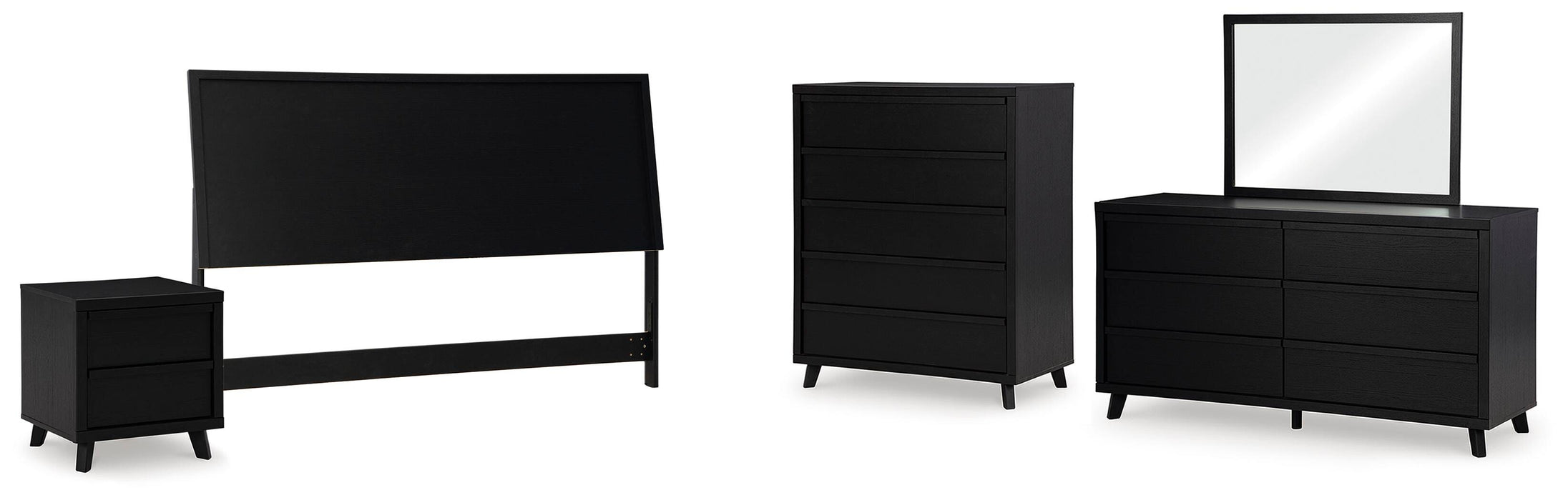 Danziar Black Panel Headboard Bedroom Collection