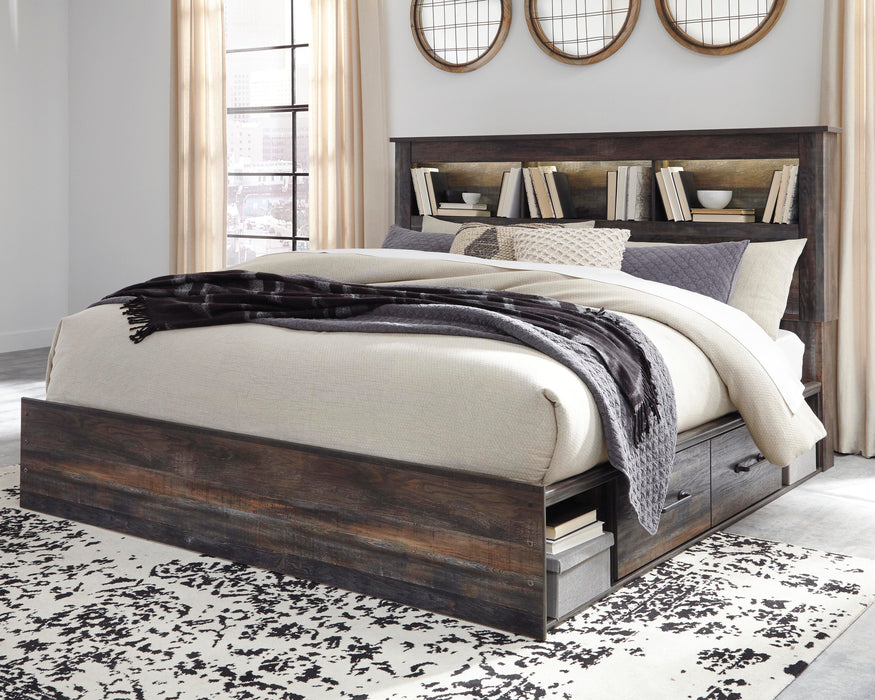 Drystan Multi Drystan King Bookcase Bed with 4 Storage Drawers