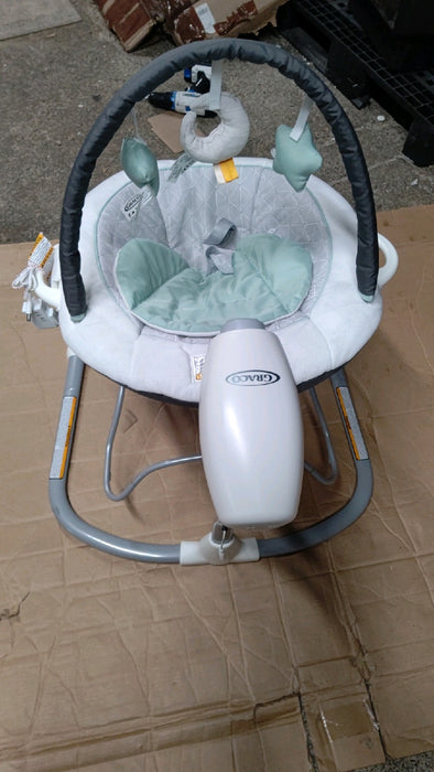 Graco Soothe 'N Sway LX Baby Swing with Portable Bouncer, Derby Grey, Infant - open_box