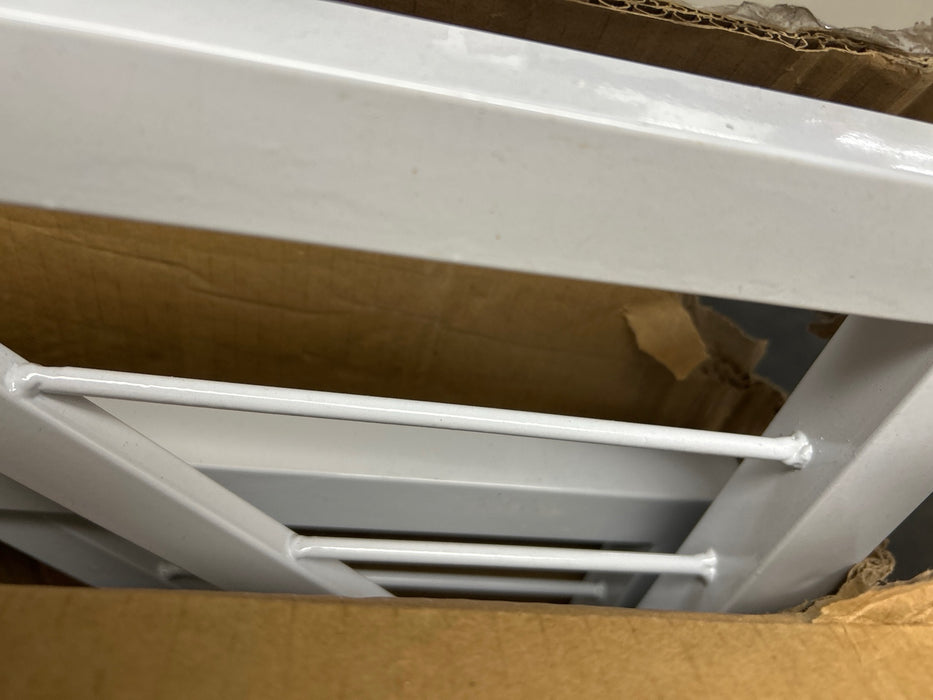 ChaletPosh Twin White Metal Platform Bed with Headboard - new