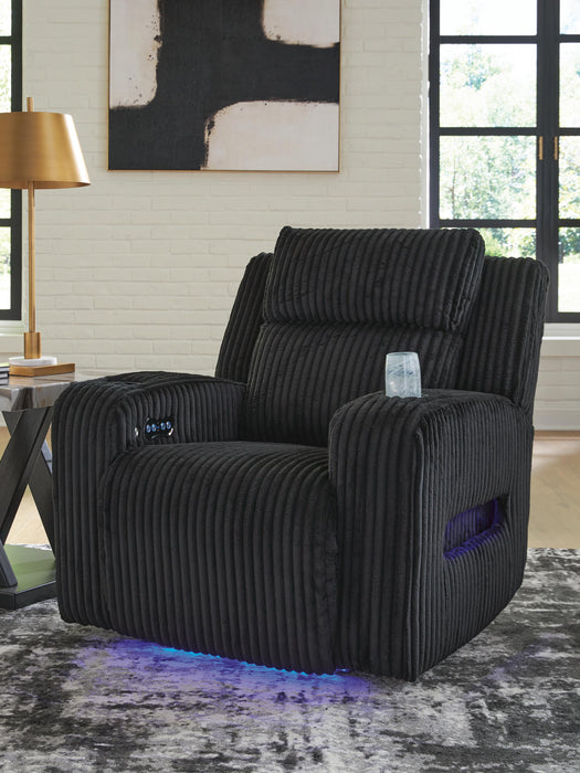 TwinBrooke Black PWR Recliner/ADJ Headrest