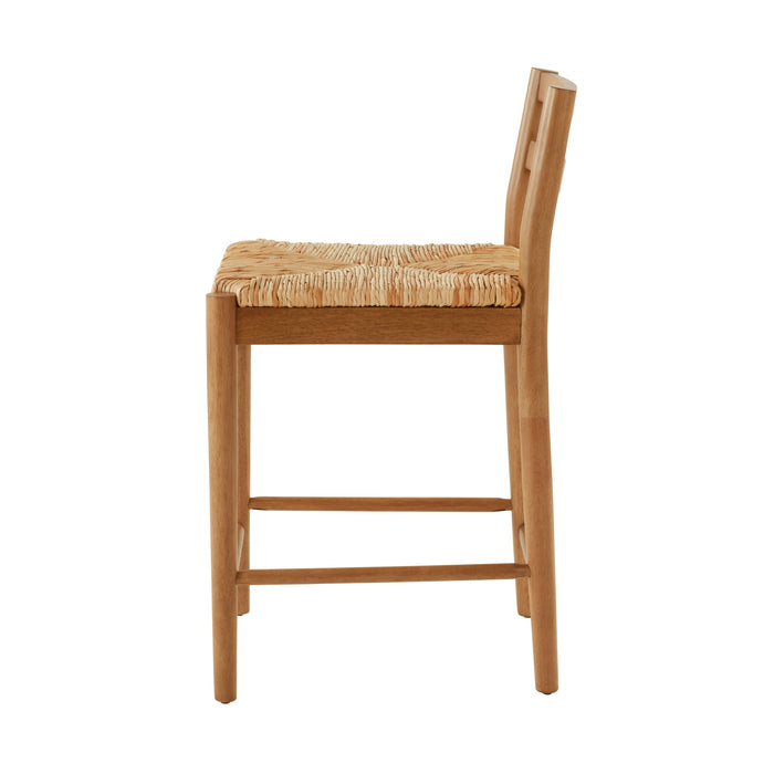 My Texas House Laurel Counter Stools with Woven Seagrass Seat, Kitchen, Warm Brown, 2 Pack - new