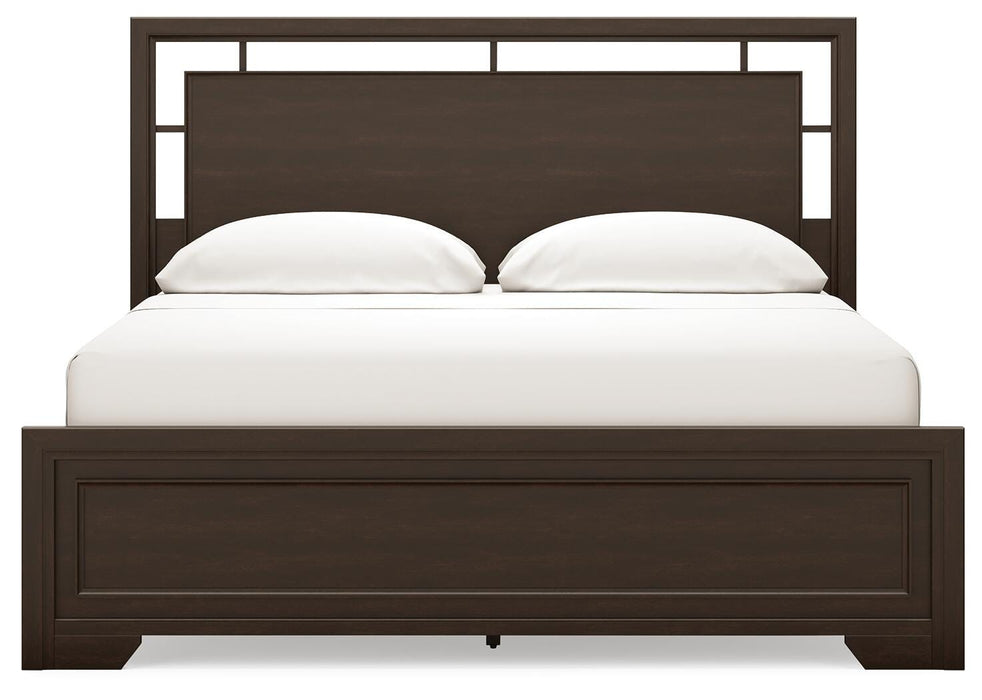 Covetown Dark Brown Covetown California King Panel Bed