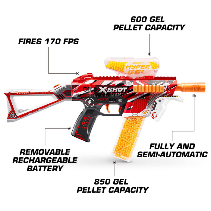 Zuru XSHOT Hyper Gel Trace Fire 170fps Toy Gun for Kids 8 and Up - new