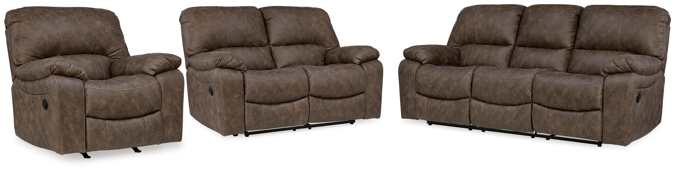 Kilmartin Chocolate Kilmartin Sofa, Loveseat and Recliner