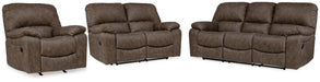 Kilmartin Chocolate Kilmartin Sofa, Loveseat and Recliner