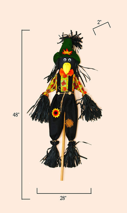 Worth Imports 48" Crow On Pole, Extra Large, Black -