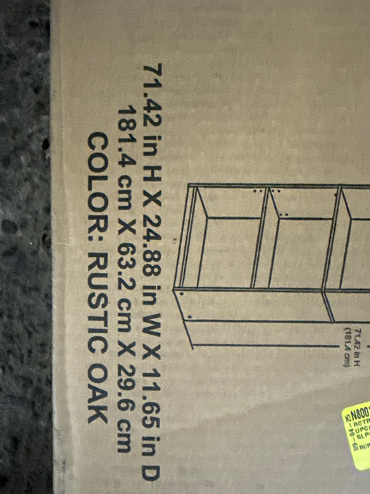 Mainstays 5-Shelf Bookcase with Adjustable Shelves, Rustic Oak - new