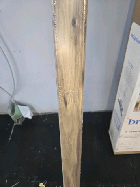 Flint Grey 0.75 in. T x 2.37 in. W x 78.7 in. L Laminate Stair Nose Molding - open_box