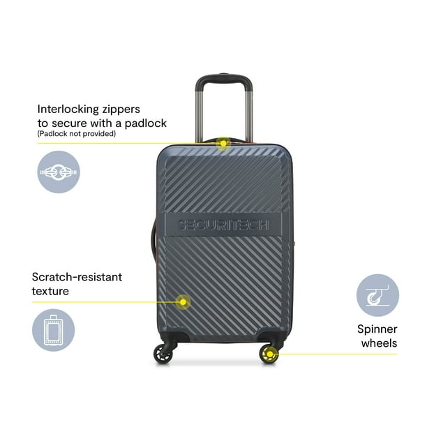 Securitech by Delsey, Patrol 28" Checked Hardside Spinner Luggage Charcoal - new