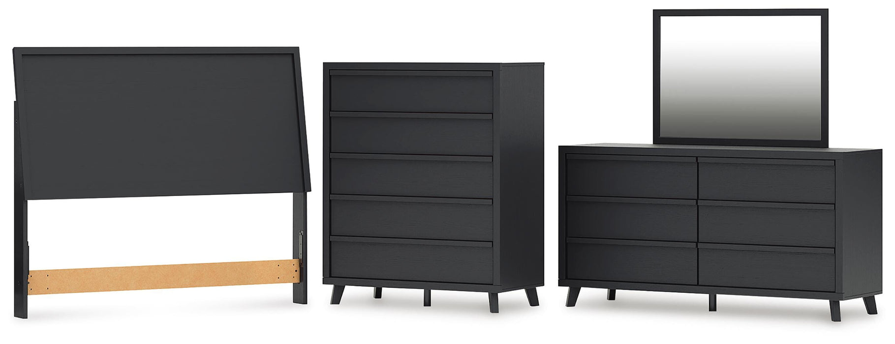 Danziar Black Panel Headboard Bedroom Collection