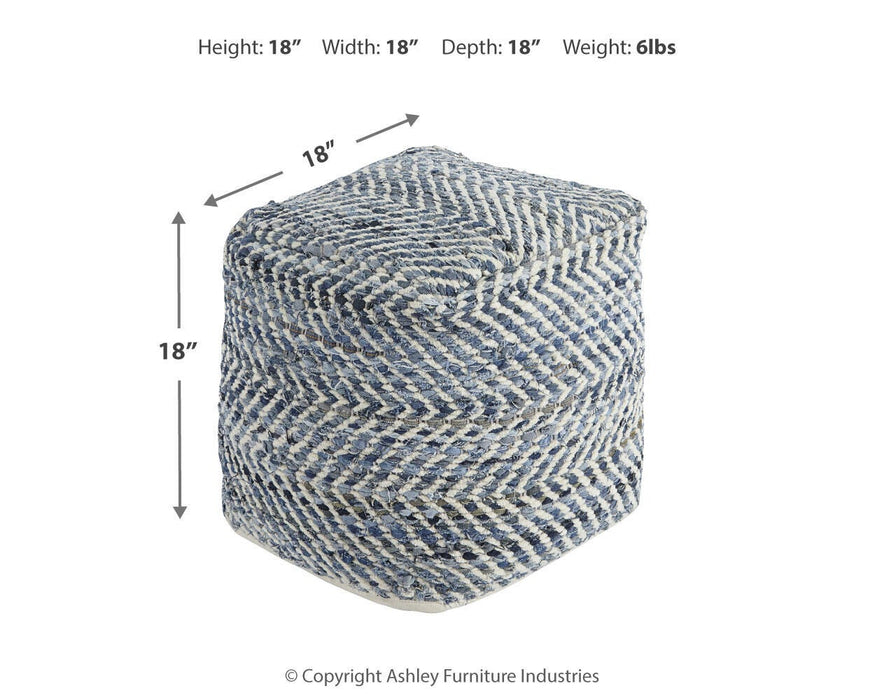 Signature Design Blue Pouf
