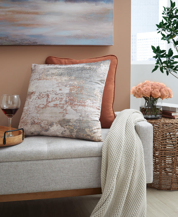 Signature Design Cream/Gray/Rust Pillow (4/CS)