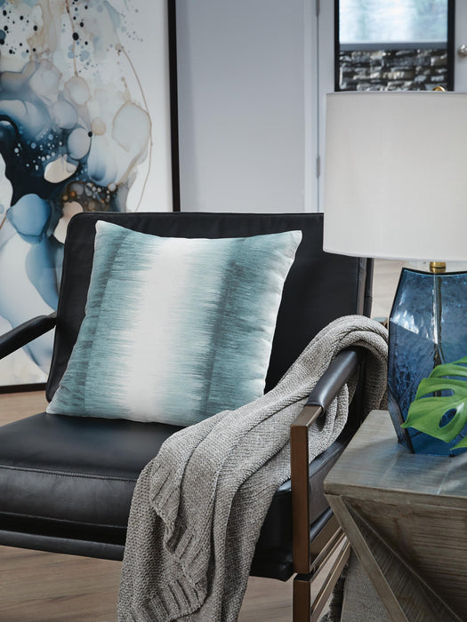 Signature Design Teal/White Pillow (4/CS)