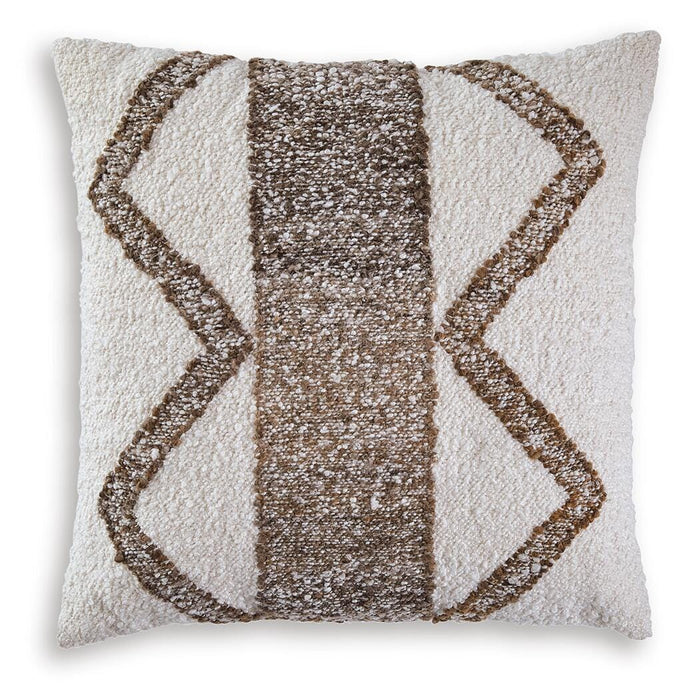 Signature Design Ivory/Brown Pillow (4/CS)